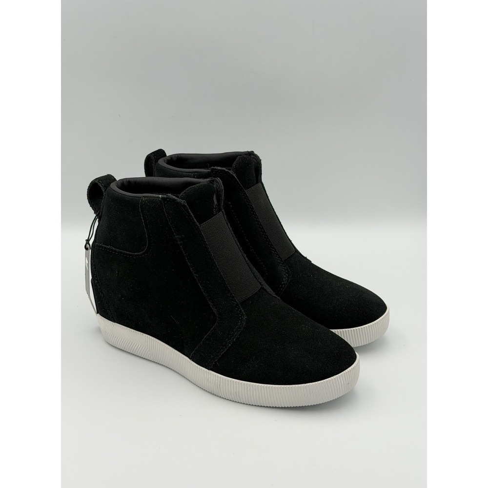 Sorel Black Suede High Top Slip On Sneakers Women's Size 7 NEW